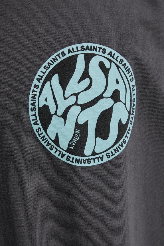 Хлопковая футболка AllSaints DISTORTION M041PC серый