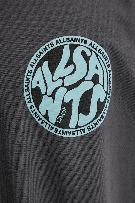 Хлопковая футболка AllSaints DISTORTION M041PC серый