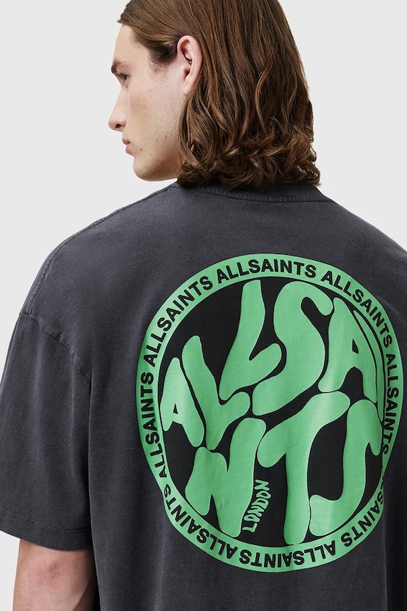 Oblečení Bavlněné tričko AllSaints DISTORTION M041PC šedá