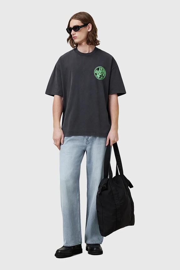 Bavlněné tričko AllSaints DISTORTION M041PC šedá