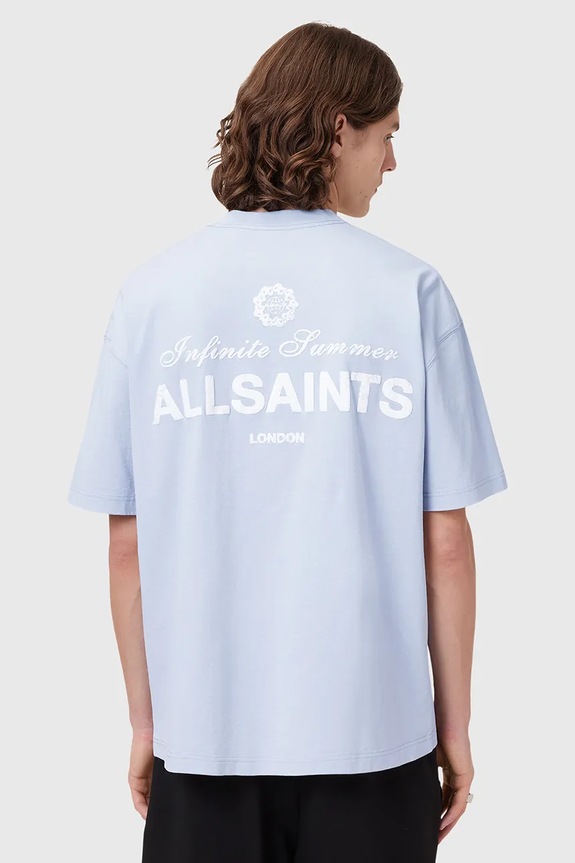 Bavlnené tričko AllSaints SOLEIL M051PC modrá AW25