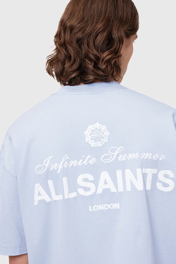 Oblečenie Bavlnené tričko AllSaints SOLEIL M051PC modrá