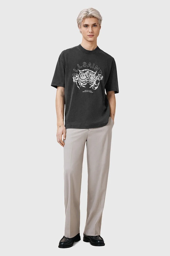 Bavlněné tričko AllSaints BETTER M060PC šedá