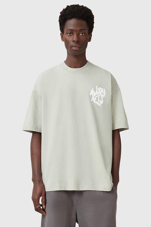 AllSaints tricou din bumbac ORLANDO print verde M066PC