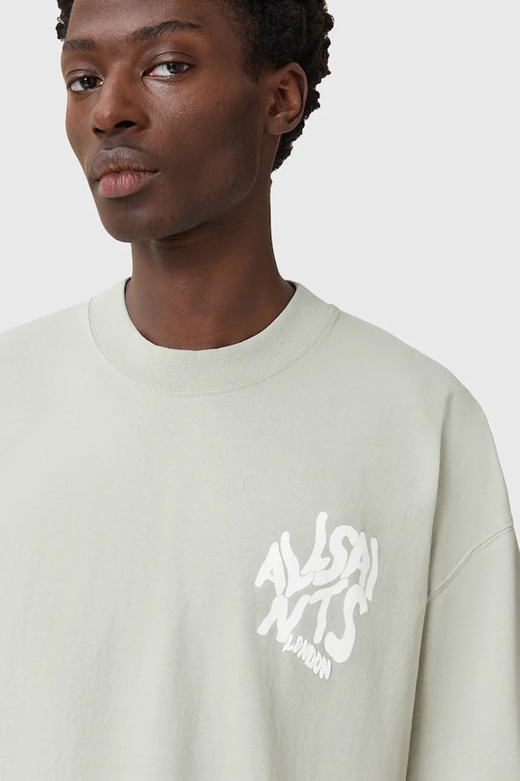 AllSaints tricou din bumbac ORLANDO verde M066PC