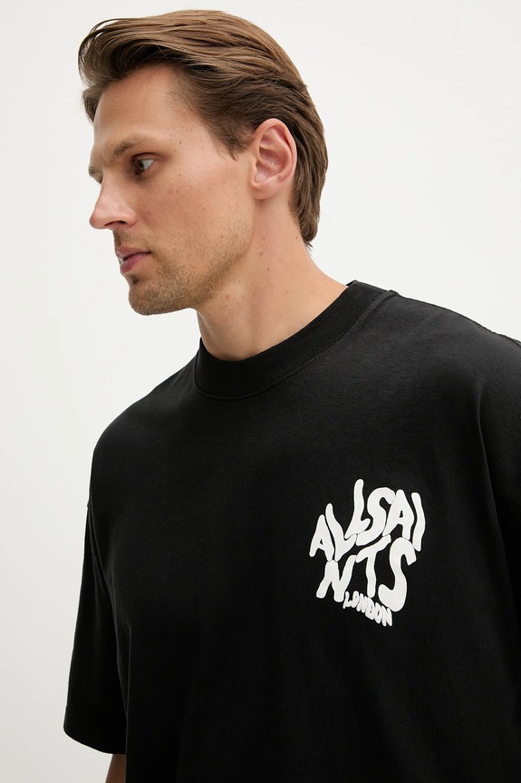 Pamučna majica AllSaints ORLANDO crna M066PC