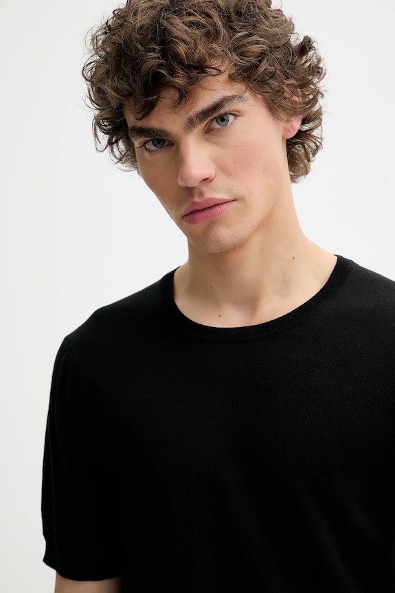 Vlnené tričko Rag & Bone čierna MBS25P017BM17