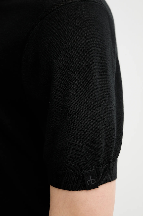 Vlnené tričko Rag & Bone MBS25P017BM17 čierna