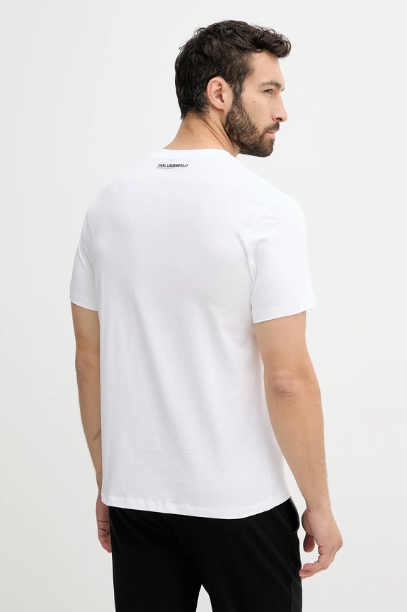 Karl Lagerfeld tricou bărbătesc de bumbac A3M46001 alb SS26