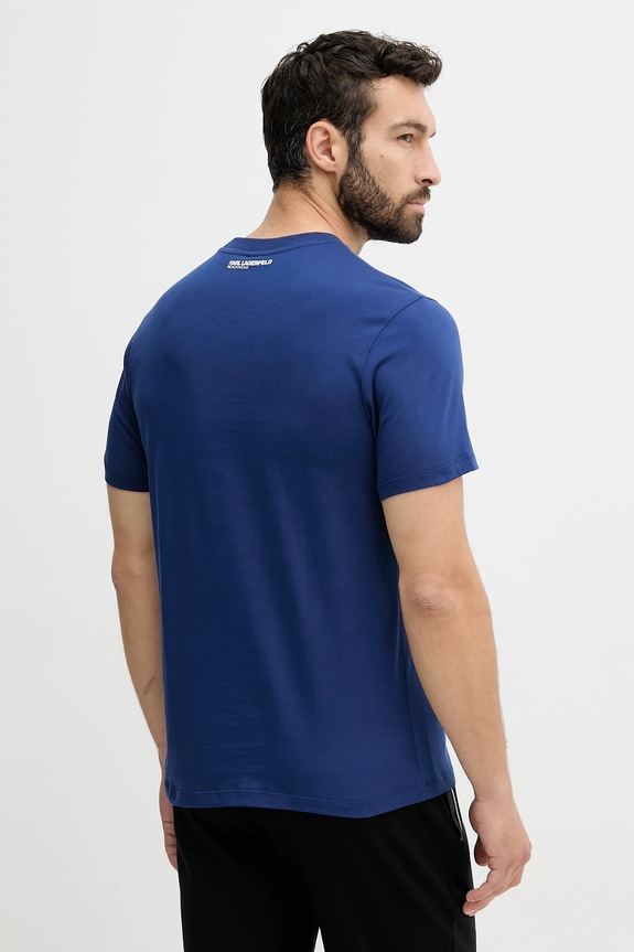 Karl Lagerfeld T-shirt da uomo in cotone A3M46001 blu navy SS26