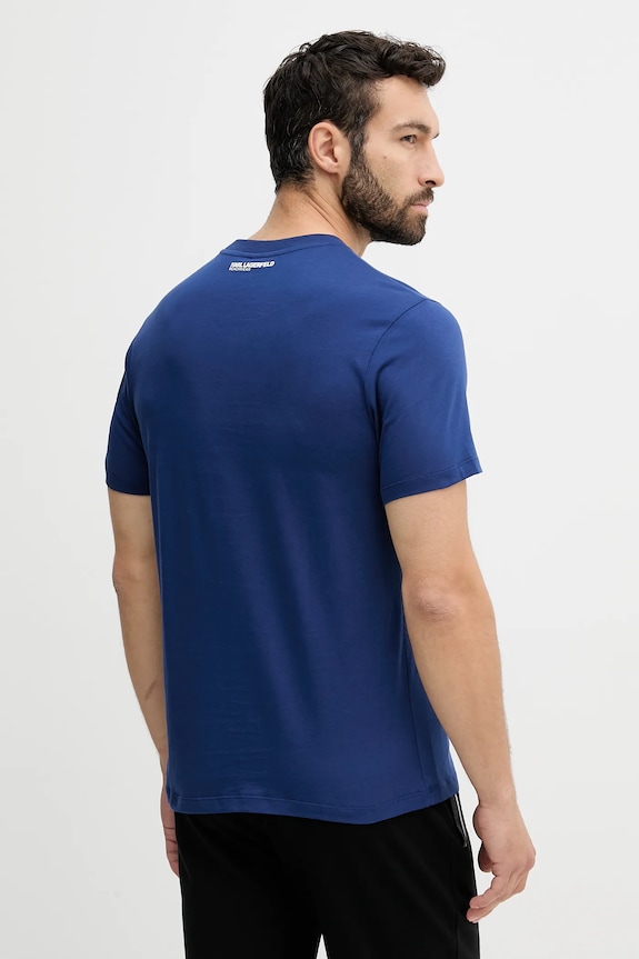 Karl Lagerfeld T-shirt da uomo in cotone A3M46001 blu navy SS26