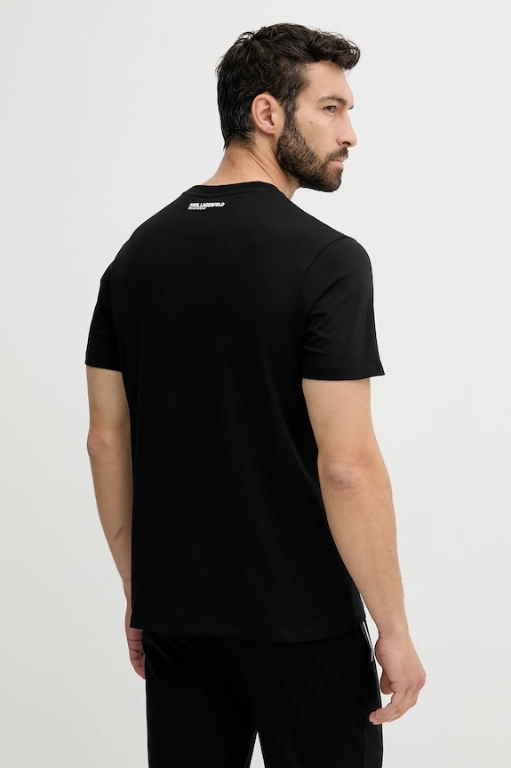 Karl Lagerfeld t-shirt da uomo in cotone A3M46001 nero SS26