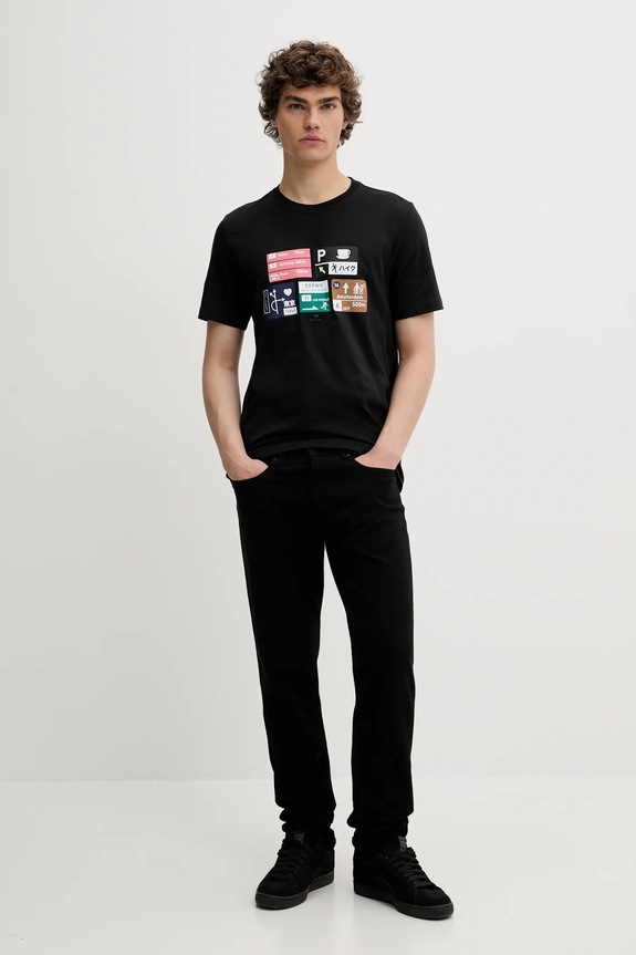 Bavlnené tričko PS Paul Smith M2R.011R.TP5258 čierna AW25