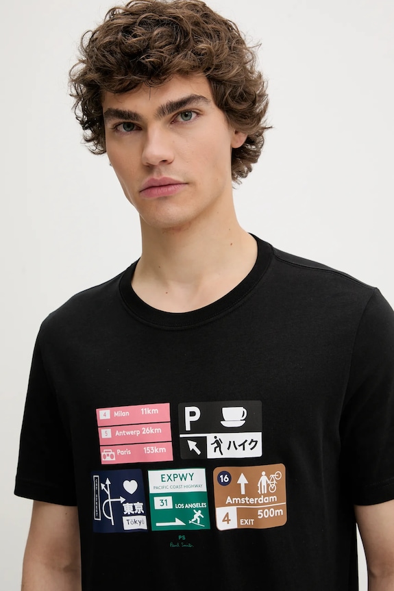 Bavlnené tričko PS Paul Smith čierna M2R.011R.TP5258