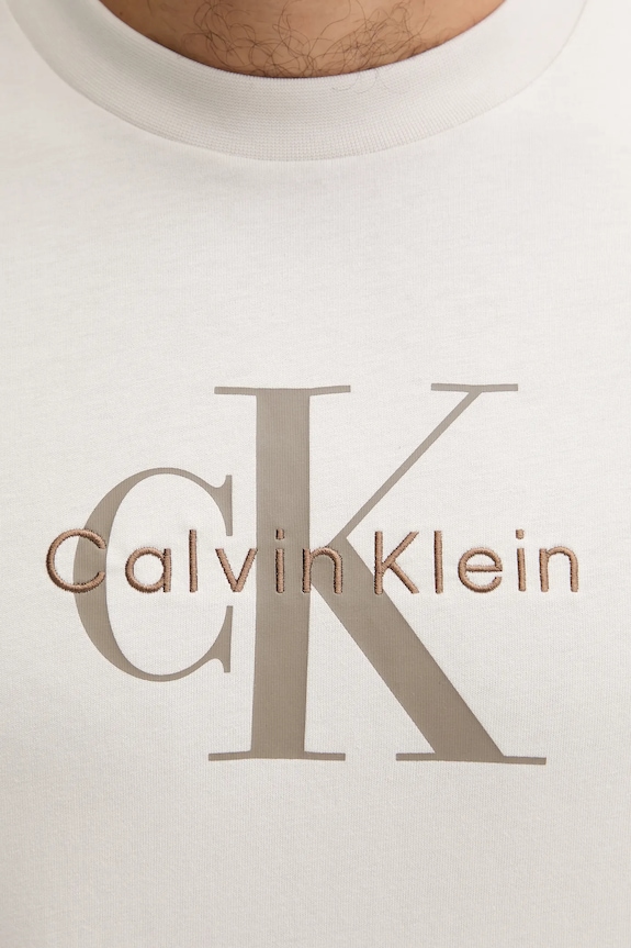 Calvin Klein Jeans tricou bărbați bumbac bej LV04RB862G