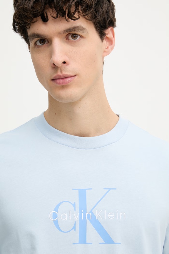 Calvin Klein Jeans tricou bărbați din bumbac albastru LV04RB862G