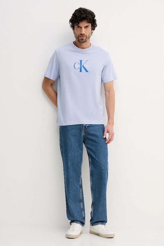 Calvin Klein Jeans tričko pánské bavlněné LV04RB862G modrá SS26