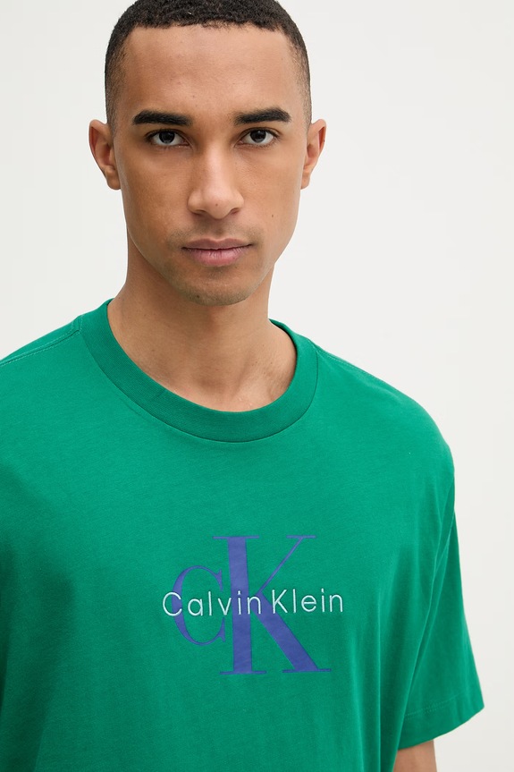 Calvin Klein Jeans tricou bărbătesc din bumbac verde LV04RB862G