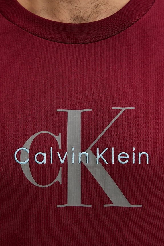 Calvin Klein Jeans tricou bărbătesc din bumbac burgundia LV04RB862G