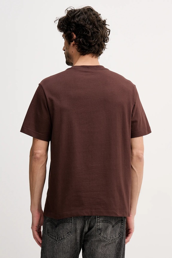 Oblečení Calvin Klein Jeans tričko pánské bavlněné LV04RB862G hnědá