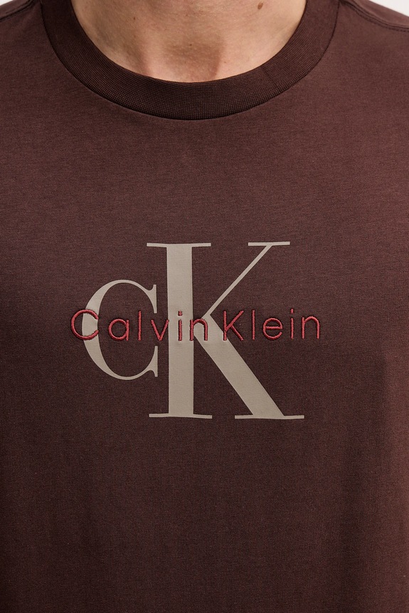 Calvin Klein Jeans tričko pánské bavlněné LV04RB862G hnědá