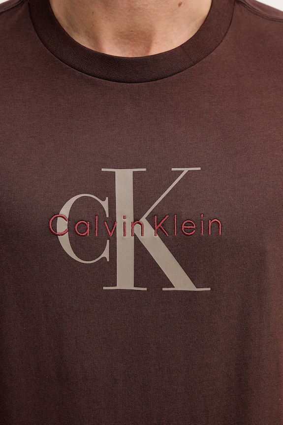 Calvin Klein Jeans tričko pánské bavlněné LV04RB862G hnědá