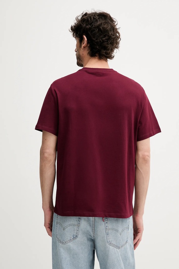 Calvin Klein Jeans T-shirt Ανδρικό βαμβακερό LV04RB862G μπορντό SS26