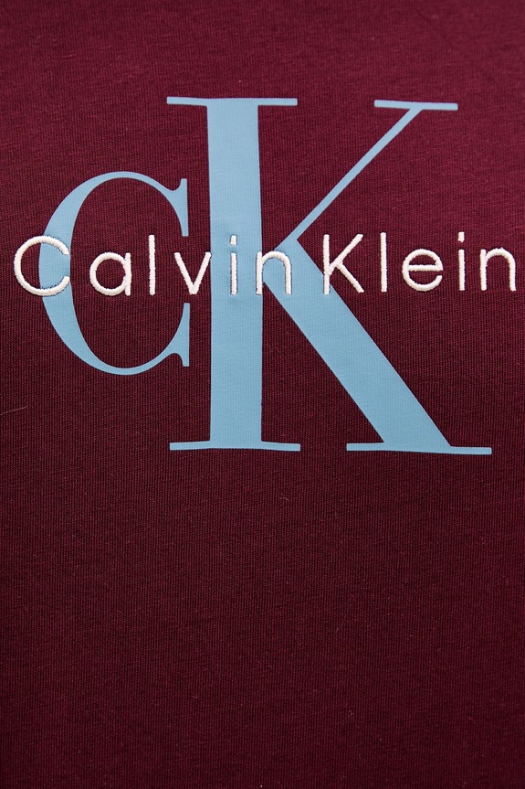 Calvin Klein Jeans T-shirt Ανδρικό βαμβακερό μπορντό LV04RB862G