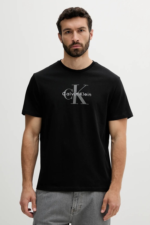 Calvin Klein Jeans tričko pánské bavlněné potisk černá LV04RB862G