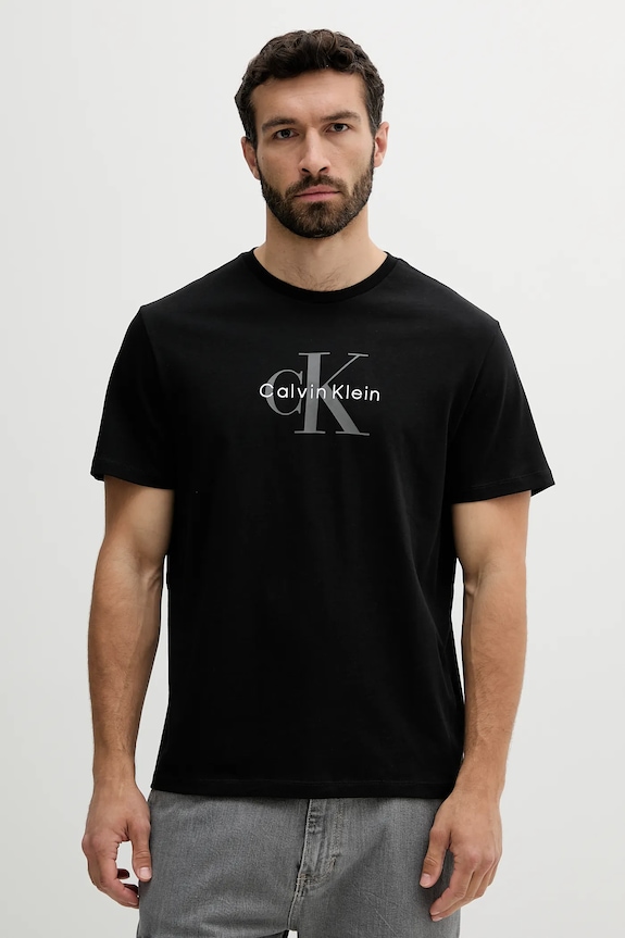 Calvin Klein Jeans tričko pánské bavlněné potisk černá LV04RB862G