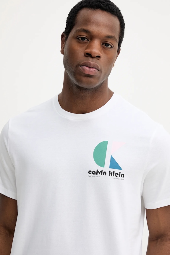 Calvin Klein Jeans t-shirt bawełniany biały LV04RC827G
