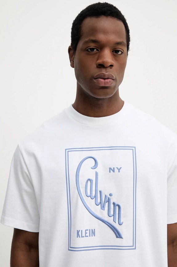 Calvin Klein Jeans t-shirt bawełniany biały LV04RC836G