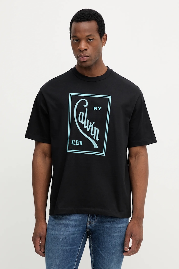 Calvin Klein Jeans t-shirt bawełniany nadruk czarny LV04RC836G