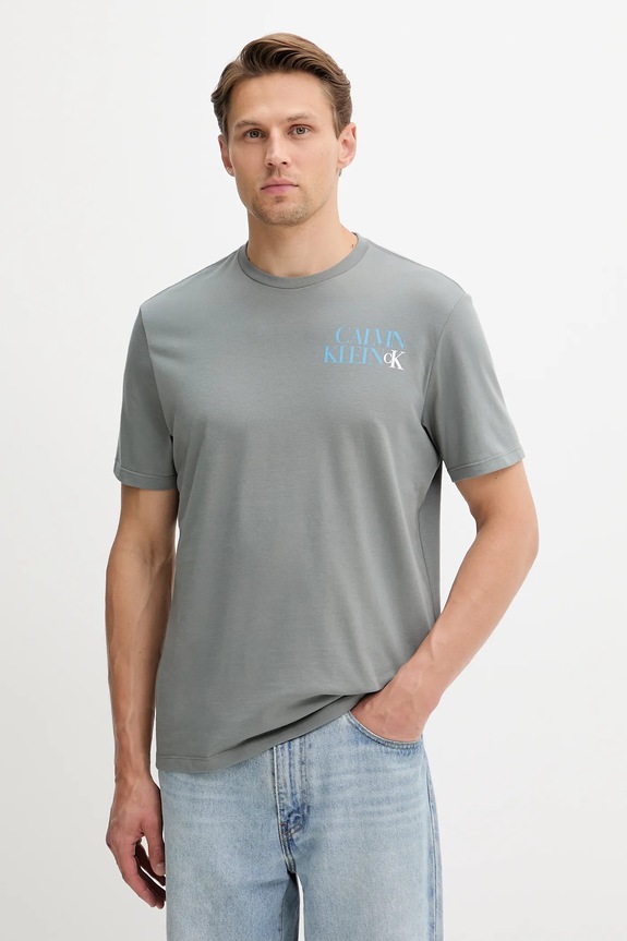 Calvin Klein Jeans pamut póló pamut szürke LV04RC844G