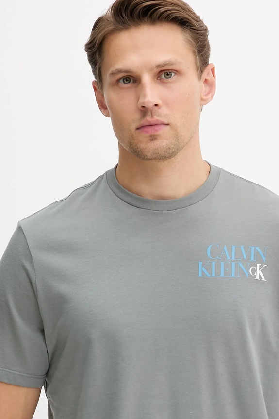 Ruházat Calvin Klein Jeans pamut póló LV04RC844G szürke