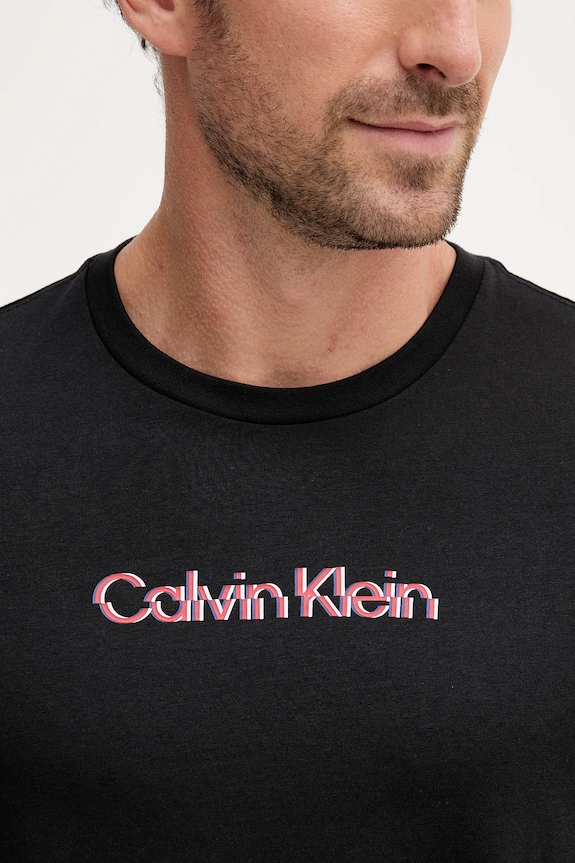 Βαμβακερό μπλουζάκι Calvin Klein Jeans μαύρο LV04RC858G
