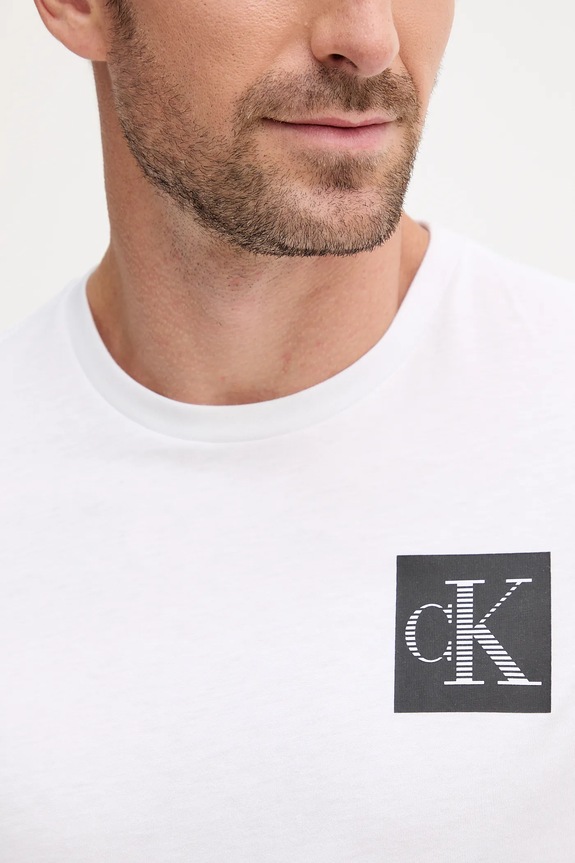 Bavlněné tričko Calvin Klein Jeans bílá LV04RC859G