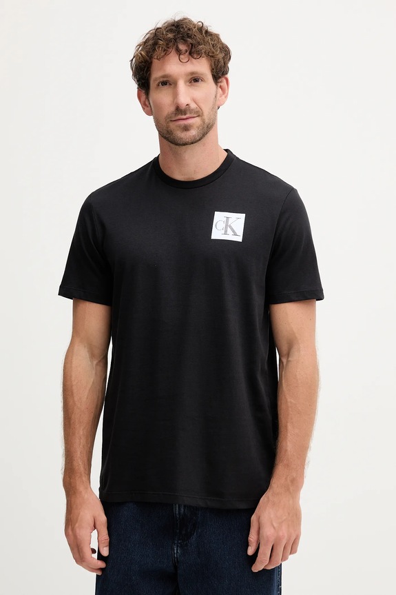 Calvin Klein Jeans t-shirt bawełniany nadruk czarny LV04RC859G