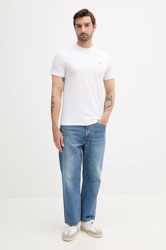 Calvin Klein Jeans férfi pamut T-shirt LV04RC272G fehér SS26