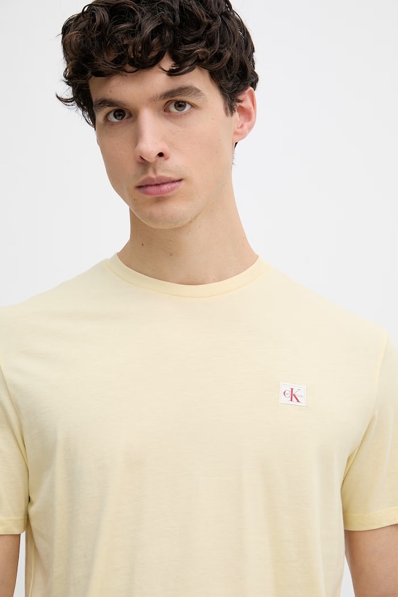 Calvin Klein Jeans t-shirt da uomo in cotone giallo LV04RC272G