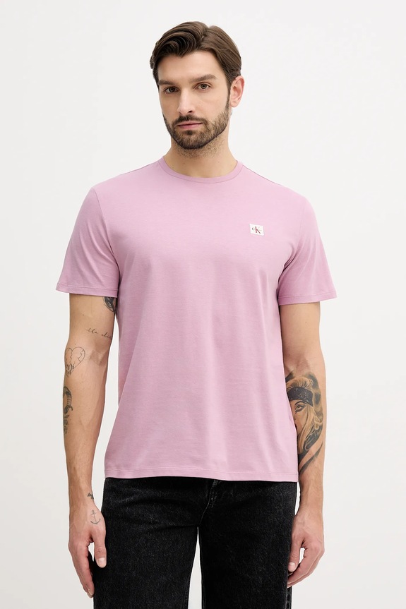 Calvin Klein Jeans t-shirt męski bawełniany różowy LV04RC272G