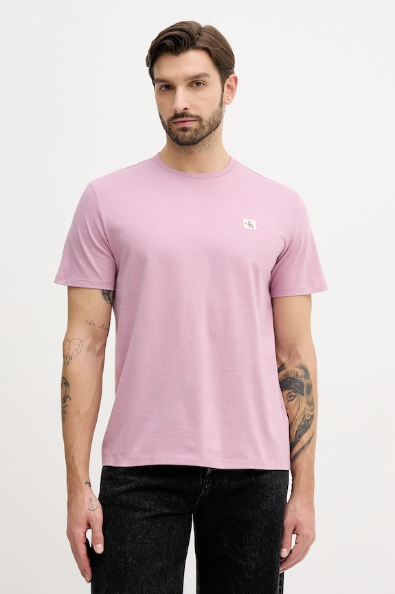 Calvin Klein Jeans t-shirt męski bawełniany różowy LV04RC272G