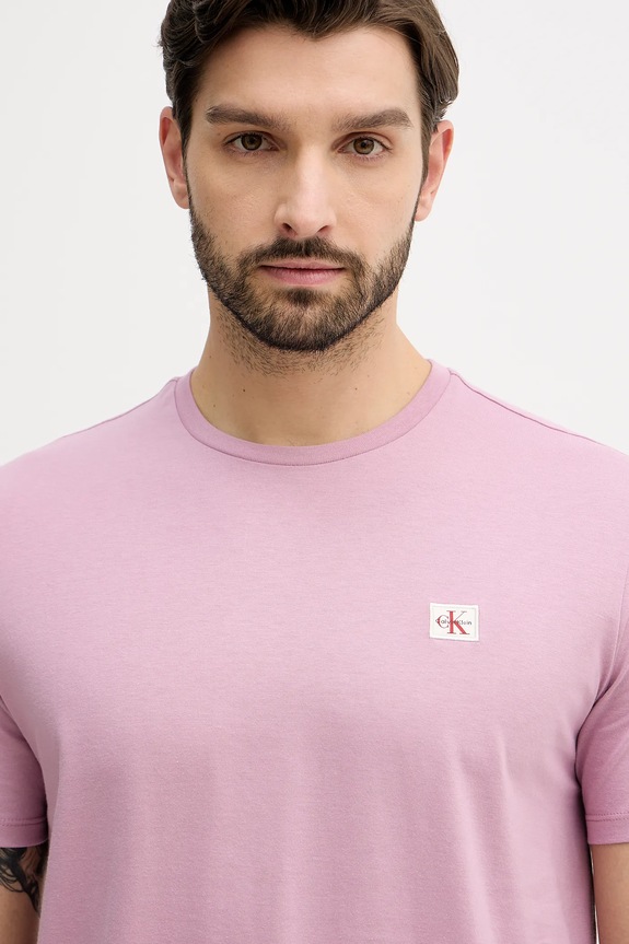 Calvin Klein Jeans t-shirt męski bawełniany różowy LV04RC272G