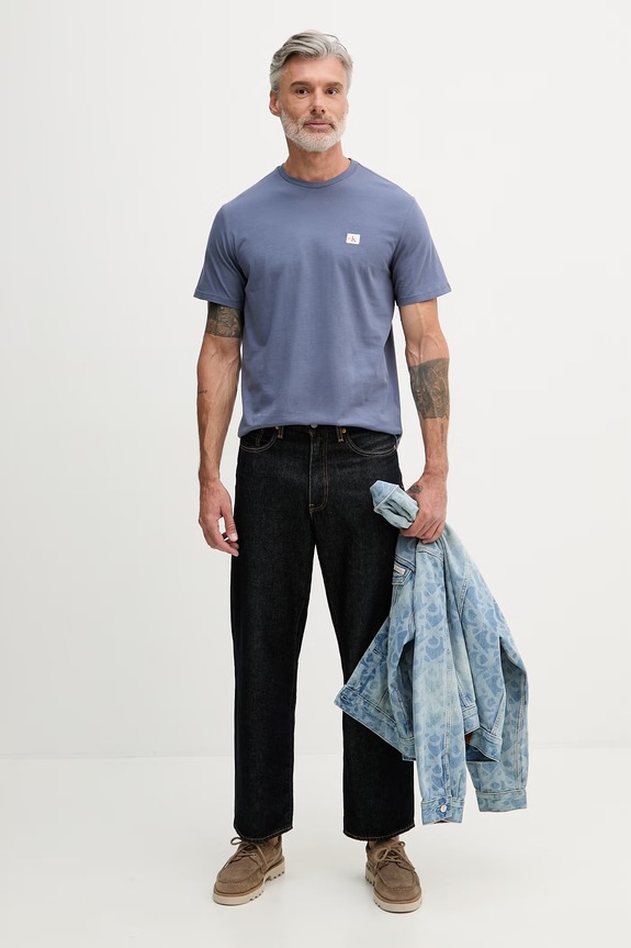 Calvin Klein Jeans tričko pánské bavlněné LV04RC272G modrá SS26