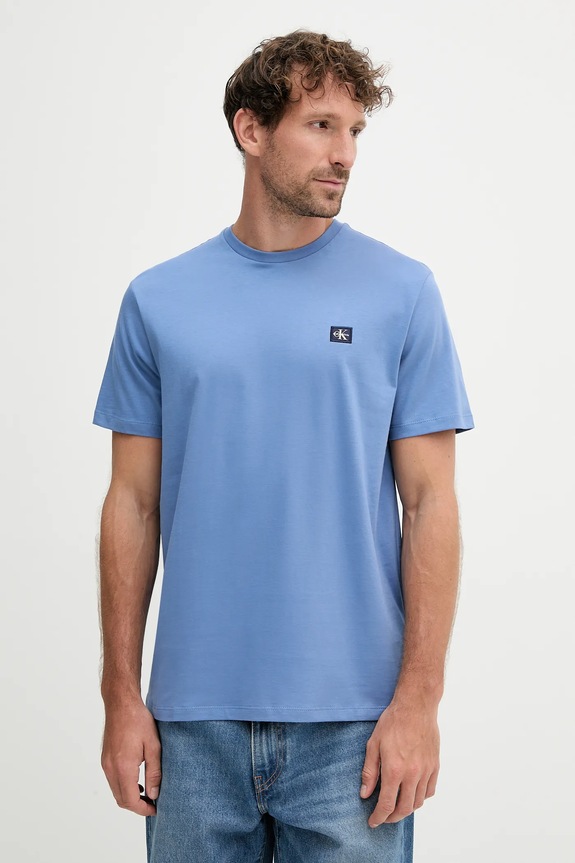 Calvin Klein Jeans t-shirt męski bawełniany regular niebieski LV04RC272G