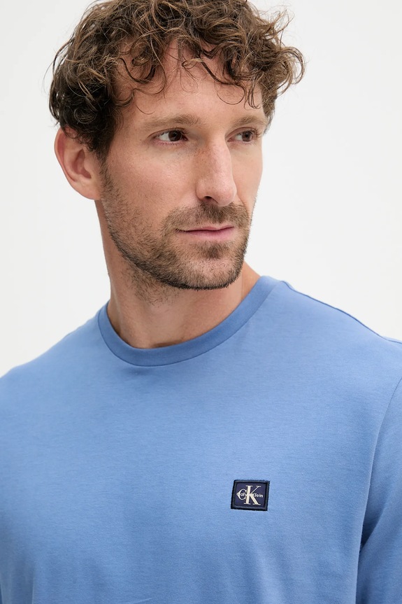 Calvin Klein Jeans t-shirt męski bawełniany niebieski LV04RC272G