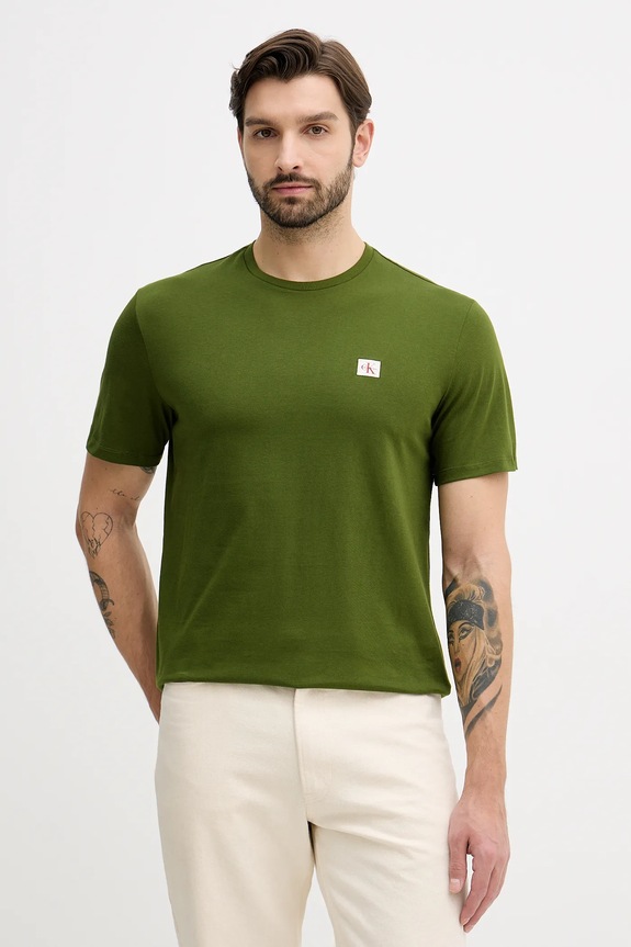 Calvin Klein Jeans t-shirt męski bawełniany zielony LV04RC272G