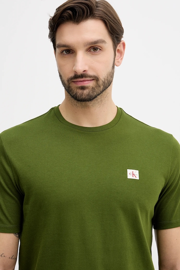 Calvin Klein Jeans t-shirt męski bawełniany zielony LV04RC272G