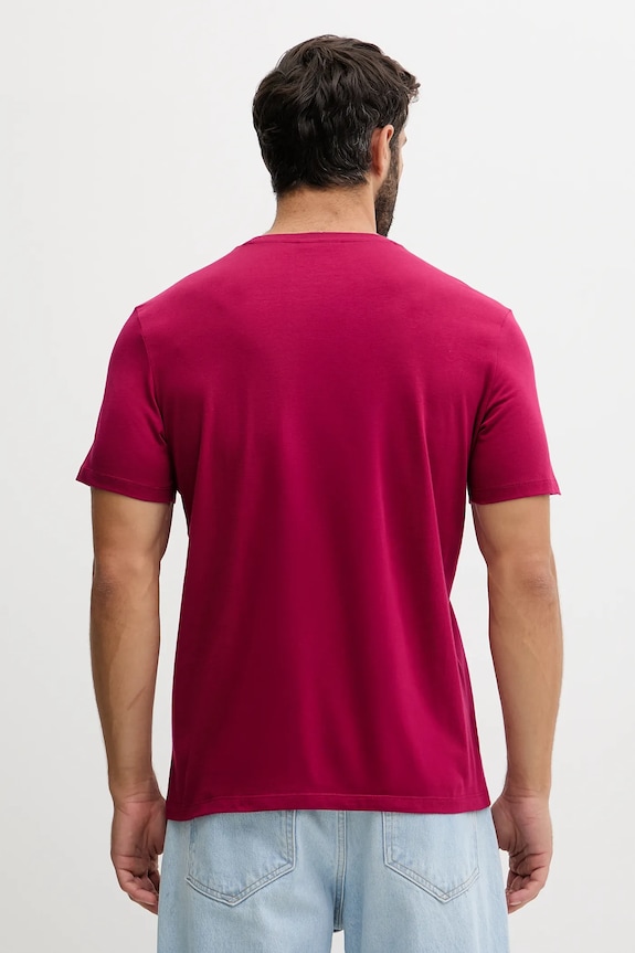 Calvin Klein Jeans t-shirt męski bawełniany LV04RC272G bordowy SS26