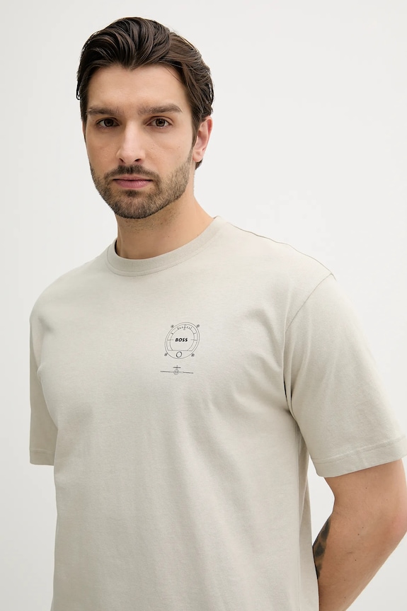 BOSS Orange tricou din bumbac Te_voyage gri 50546370